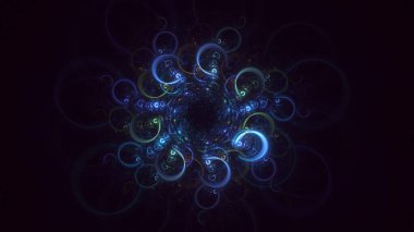 3B soyut renkli fraktal ışık arkaplanı oluşturma