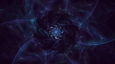 3B soyut renkli fraktal ışık arkaplanı oluşturma