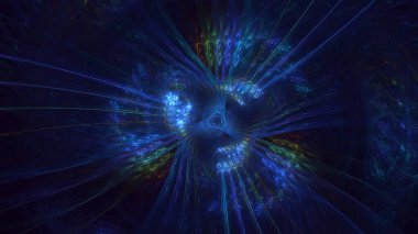 3B soyut renkli fraktal ışık arkaplanı oluşturma