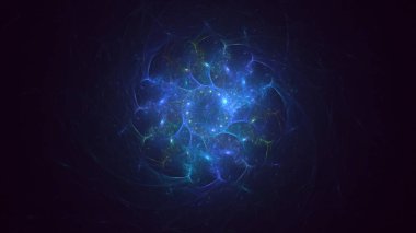 3B soyut renkli fraktal ışık arkaplanı oluşturma