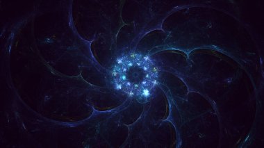 3B soyut renkli fraktal ışık arkaplanı oluşturma