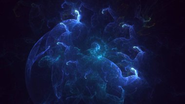 Soyut çok renkli fraktal ışık arkaplanı 3B görüntüleme