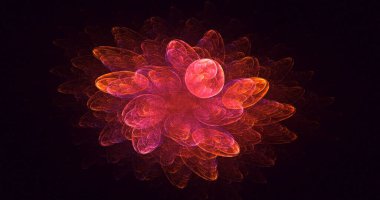 Soyut çok renkli fraktal ışık arkaplanı 3B görüntüleme