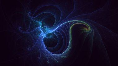 3B soyut renkli fraktal ışık arkaplanı oluşturma