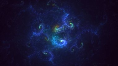 3B soyut renkli fraktal ışık arkaplanı oluşturma