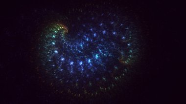 3B soyut renkli fraktal ışık arkaplanı oluşturma