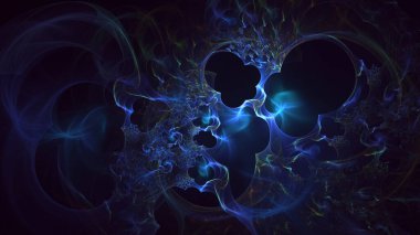 Soyut çok renkli fraktal ışık arkaplanı 3B görüntüleme