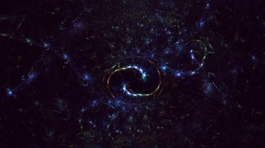 Soyut çok renkli fraktal ışık arkaplanı 3B görüntüleme