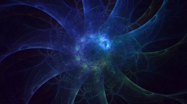 3B soyut renkli fraktal ışık arkaplanı oluşturma