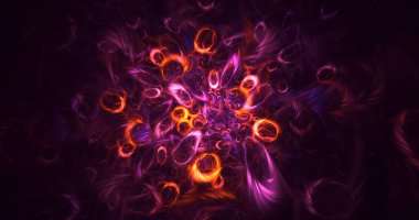 Soyut çok renkli fraktal ışık arkaplanı 3B görüntüleme