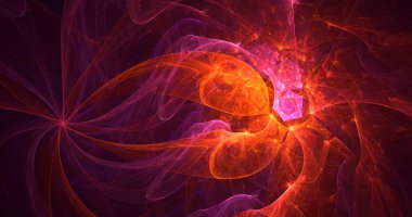 Soyut çok renkli fraktal ışık arkaplanı 3B görüntüleme