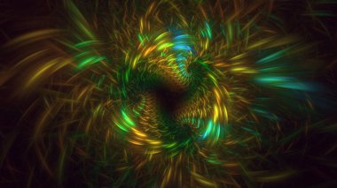 Soyut çok renkli fraktal ışık arkaplanı 3B görüntüleme