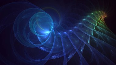 Soyut çok renkli fraktal ışık arkaplanı 3B görüntüleme