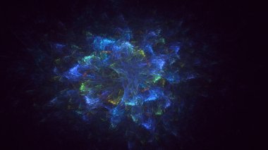 Soyut çok renkli fraktal ışık arkaplanı 3B görüntüleme