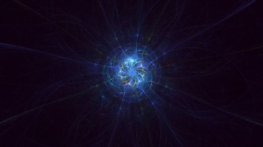 Soyut çok renkli fraktal ışık arkaplanı 3B görüntüleme