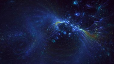 Soyut çok renkli fraktal ışık arkaplanı 3B görüntüleme