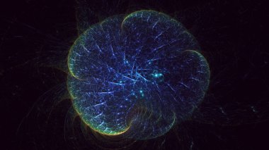 Soyut çok renkli fraktal ışık arkaplanı 3B görüntüleme