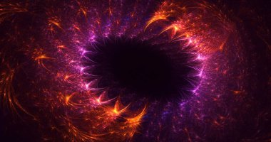 Soyut çok renkli fraktal ışık arkaplanı 3B görüntüleme