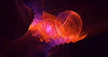 3B soyut renkli fraktal ışık arkaplanı oluşturma