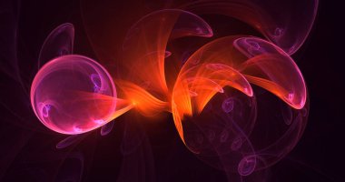 3B soyut renkli fraktal ışık arkaplanı oluşturma