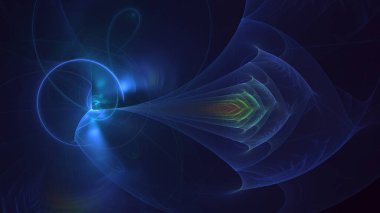 3B soyut renkli fraktal ışık arkaplanı oluşturma