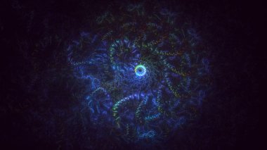 3B soyut renkli fraktal ışık arkaplanı oluşturma