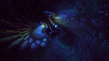 3B soyut renkli fraktal ışık arkaplanı oluşturma