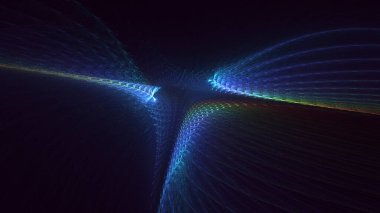 Soyut çok renkli fraktal ışık arkaplanı 3B görüntüleme