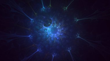 3B soyut renkli fraktal ışık arkaplanı oluşturma