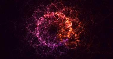 Soyut çok renkli fraktal ışık arkaplanı 3B görüntüleme