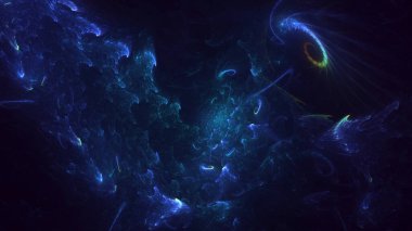 3B soyut renkli fraktal ışık arkaplanı oluşturma