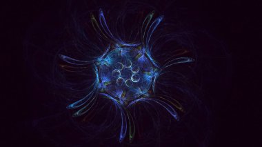 3B soyut renkli fraktal ışık arkaplanı oluşturma