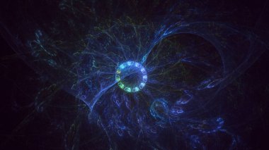 3B soyut renkli fraktal ışık arkaplanı oluşturma