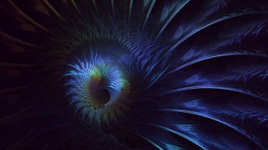 3B soyut renkli fraktal ışık arkaplanı oluşturma