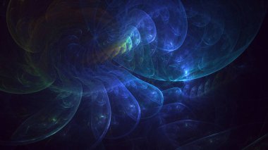 3B soyut renkli fraktal ışık arkaplanı oluşturma