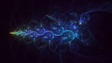 3B soyut renkli fraktal ışık arkaplanı oluşturma