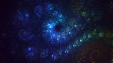 3B soyut renkli fraktal ışık arkaplanı oluşturma