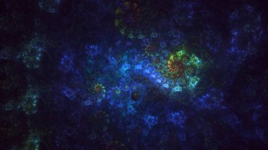 3B soyut renkli fraktal ışık arkaplanı oluşturma