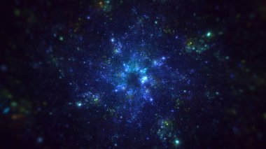 Soyut çok renkli fraktal ışık arkaplanı 3B görüntüleme