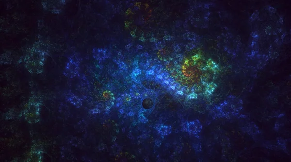 3B soyut renkli fraktal ışık arkaplanı oluşturma