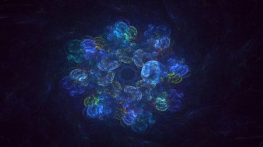 3B soyut renkli fraktal ışık arkaplanı oluşturma