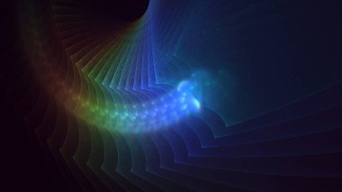 Soyut çok renkli fraktal ışık arkaplanı 3B görüntüleme