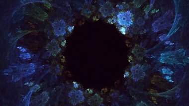 Soyut çok renkli fraktal ışık arkaplanı 3B görüntüleme