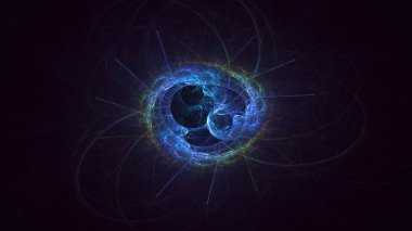 Soyut çok renkli fraktal ışık arkaplanı 3B görüntüleme