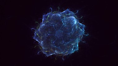 Soyut çok renkli fraktal ışık arkaplanı 3B görüntüleme