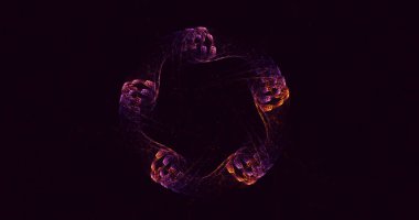 3B soyut renkli fraktal ışık arkaplanı oluşturma