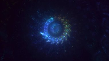 3B soyut renkli fraktal ışık arkaplanı oluşturma