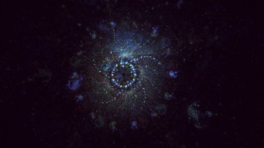 3B soyut yuvarlak ışık arkaplanı oluşturma