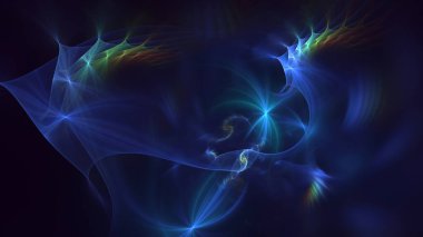 3B soyut renkli fraktal ışık arkaplanı oluşturma