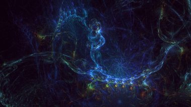 3B soyut renkli fraktal ışık arkaplanı oluşturma